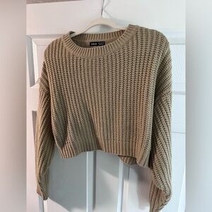 SHEIN Camel Crew Neck Sweater